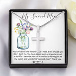 Mom Necklace, Bonus Mom Necklace Gift For Stepmom Necklace Mother's Day Artisan Crafted Cross Necklace