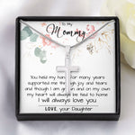 Mom Necklace, To My Mom Necklace Card – Alluring Beauty Necklace – Jewelry For Mom Gifts Mother's Day Artisan Crafted Cross Necklace
