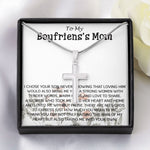 Mother-In-Law Necklace, Gift To My Boyfriend's Mom Necklace, Gift For Future Mother-In-Law Mother's Day Artisan Crafted Cross Necklace