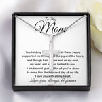 Mom Necklace - To My Mom - Love You Always And Forever Mother's Day Artisan Crafted Cross Necklace
