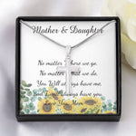 Mother Necklace - No Matter What - I Will Always Love You Mom Necklace Mother's Day Artisan Crafted Cross Necklace