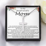 Mom Necklace, Mother-In-Law Necklace, Necklace Gift To My Boyfriend's Mom Gift, Future Mother-In-Law Necklace Mother's Day Artisan Crafted Cross Necklace
