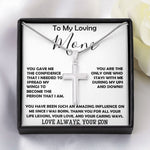 To My Loving Mom - Love Always Your Son Necklace Mother's Day Artisan Crafted Cross Necklace