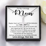 To My Loving Mom - Important Person In My Life Mother's Day Gift From Son Necklace Mother's Day Artisan Crafted Cross Necklace