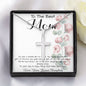 To Mom - From Bonus Daughter - Woman Like No Other Mother's Day Necklace Mother's Day Artisan Crafted Cross Necklace