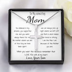 Mom Necklace - Gift for Mom from Son Mother's Day Artisan Crafted Cross Necklace