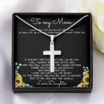 To My Mom Necklace You Are The World Mother Gift Necklace Mother's Day Artisan Crafted Cross Necklace