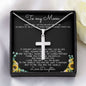 To My Mom Necklace You Are The World Mother Gift Necklace Mother's Day Artisan Crafted Cross Necklace