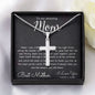 To My Mom Necklace, To My Beautiful Mom Necklace, Mother's Day Gift For Mom From Son, Thank You Mom Mother's Day Artisan Crafted Cross Necklace