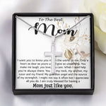 Mom Necklace, Best Mother's Day Gift - To My Mom Best Necklace Mother's Day Artisan Crafted Cross Necklace