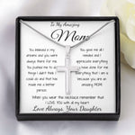 Mom Necklace - Gift for Mom from Daughter, Mother's Day Gift Mother's Day Artisan Crafted Cross Necklace