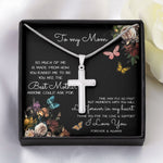 To My Mom Time May Fly Mother's Day Necklace Mother's Day Artisan Crafted Cross Necklace