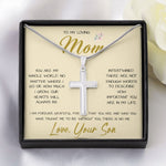 To My Loving Mom Necklace You Are Important To Me Gift For Her Mother's Day Mother's Day Necklace Mother's Day Artisan Crafted Cross Necklace