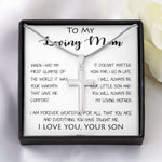 To My Loving Mom - Your Warmth Gve Me Comfort Mother's Day Gift Necklace Form Son Mother's Day Artisan Crafted Cross Necklace
