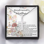 Mother-In-Law Necklace, To My Boyfriend's Mom Gift, Future Mother-In-Law Necklace Mother's Day Artisan Crafted Cross Necklace
