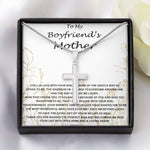 Mom Necklace, Mother-In-Law Necklace, To My Boyfriend's Mom Gift Necklace, Gift For Boyfriend's Mom Birthday Necklace Mother's Day Artisan Crafted Cross Necklace