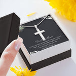 To My Mom Necklace -Mother's Day Gift For Mom From Son, Thank You Mom Mother's Day Artisan Crafted Cross Necklace