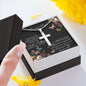 To My Mom Time May Fly Mother's Day Necklace Mother's Day Artisan Crafted Cross Necklace