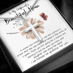 Mom Necklace Gift, To My Girlfriend's Mom Necklace, Gift For Girlfriend's Mom, Mother Of The Bride Mother's Day Artisan Crafted Cross Necklace