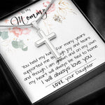 Mom Necklace, To My Mom Necklace Card – Alluring Beauty Necklace – Jewelry For Mom Gifts Mother's Day Artisan Crafted Cross Necklace