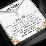 Mommy Necklace, To My Mommy Necklace, Gift For Mom To Be Necklace, Gift For First Time Mom, Expecting Mother Necklace, New Mom Necklace Gift Mother's Day Artisan Crafted Cross Necklace