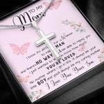 To My Mom Necklace Gift From Son Mother's Day Necklace Mother's Day Artisan Crafted Cross Necklace
