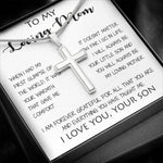 To My Loving Mom - Your Warmth Gve Me Comfort Mother's Day Gift Necklace Form Son Mother's Day Artisan Crafted Cross Necklace