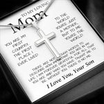 To My Loving Mom Necklace You're The World Necklace Gift For Mom From Son Mother's Day Artisan Crafted Cross Necklace