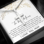 Mom Necklace Mother's Day Gift, To My Mom Necklace, Gift For Mom,  Mother's Day Necklace Mother's Day Artisan Crafted Cross Necklace