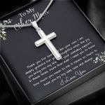 Bonus Mom Necklace, Gift To My Other Mother Necklace, Gift For Bonus Mom Second Mom Mother's Day Artisan Crafted Cross Necklace