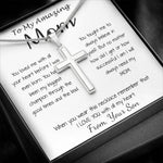 Mom Necklace - Gift For Mom From Son - You Have Been My Biggest Champion Mother's Day Gift Mother's Day Artisan Crafted Cross Necklace