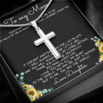 To My Mom Necklace You Are The World Mother Gift Necklace Mother's Day Artisan Crafted Cross Necklace
