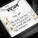 Mom Necklace Gift - Love You Always And Forever - Mother's Day Gift Mother's Day Artisan Crafted Cross Necklace