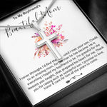 Mother-In-Law Necklace, Necklace Gift For Boyfriend's Mom, To My Boyfriend's Mom Gift, Future Mother-In-Law Mother's Day Artisan Crafted Cross Necklace