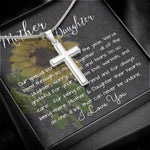 Mom Necklace Gift, Mothers's Day Necklace - Special Bond Mother's Day Artisan Crafted Cross Necklace
