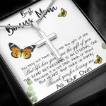 Stepmom Necklace, To My Bonus Mom Gift Neckalce, Thank For You Loving Me As Your Own Mother's Day Artisan Crafted Cross Necklace