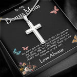 To My Bonus Mom Necklace Love Always Greatest Mother's Day Gift Necklace Mother's Day Artisan Crafted Cross Necklace