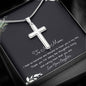 To My Mom Necklace -Mother's Day Gift For Mom From Son, Thank You Mom Mother's Day Artisan Crafted Cross Necklace