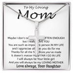 To My Loving Mom - Important Person In My Life Mother's Day Gift From Daughter Necklace Mother's Day Artisan Crafted Cross Necklace