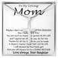 To My Loving Mom - Important Person In My Life Mother's Day Gift From Daughter Necklace Mother's Day Artisan Crafted Cross Necklace
