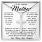 To My Loving Mother Necklace Where Are Smiles Are Many And Worries Are Few Gift For Her Mother's Day Necklace Mother's Day Artisan Crafted Cross Necklace