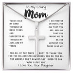 To My Loving Mom Necklace Gift I Need To Say Mom I Love You Gift For Her Mother's Day Necklace Mother's Day Artisan Crafted Cross Necklace
