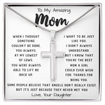 To My Amazing Mom Necklace From Son Little Boy You Taught Me Right Mom Birthday Gift For Her Mother's Day Necklace Mother's Day Artisan Crafted Cross Necklace