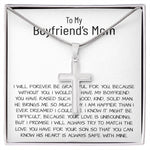Mom Necklace, Mother-In-Law Necklace, Gift To My Boyfriend's Mom Necklace, Gift For Future Mother-In-Law Mother's Day Artisan Crafted Cross Necklace