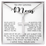 To My Loving Mom Gift for Mother Necklace Sentimental Mothers Day Thoughtful Present From Son Mother's Day Artisan Crafted Cross Necklace
