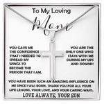 To My Loving Mom - Love Always Your Son Necklace Mother's Day Artisan Crafted Cross Necklace