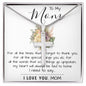 To My Mom - I Love You Mom, Mother's Day Necklace Mother's Day Artisan Crafted Cross Necklace