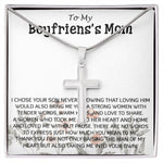 Mother-In-Law Necklace, Gift To My Boyfriend's Mom Necklace, Gift For Future Mother-In-Law Mother's Day Artisan Crafted Cross Necklace