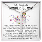 Mom Necklace, Mother-In-Law Necklace, To My Boyfriend's Mom Gift Necklace Mother's Day Artisan Crafted Cross Necklace