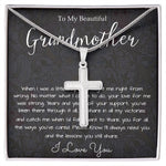 Grandmother Necklace, To My Beautiful Grandmother Necklace, Mother's Day Gift For Grandma Grandmother, Thank You Mother's Day Artisan Crafted Cross Necklace